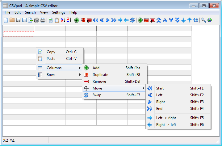 A handy free CSV file editor