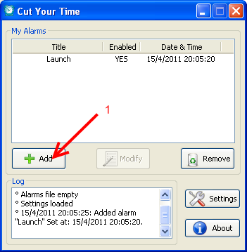 Main application form of CYT