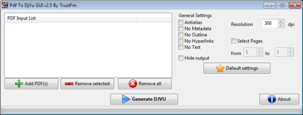 A portable PDF to DjVu converter