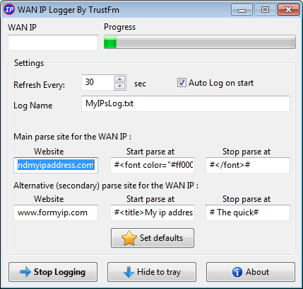 WAN IP Logger screenshot