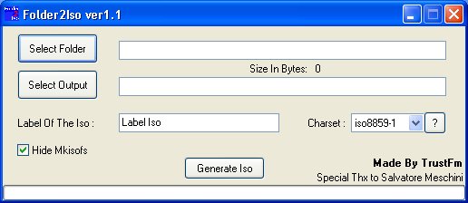 Click to view Latest Folder2Iso 2.1 screenshot