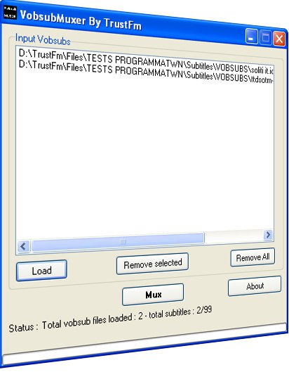 VobsubMuxer screenshot