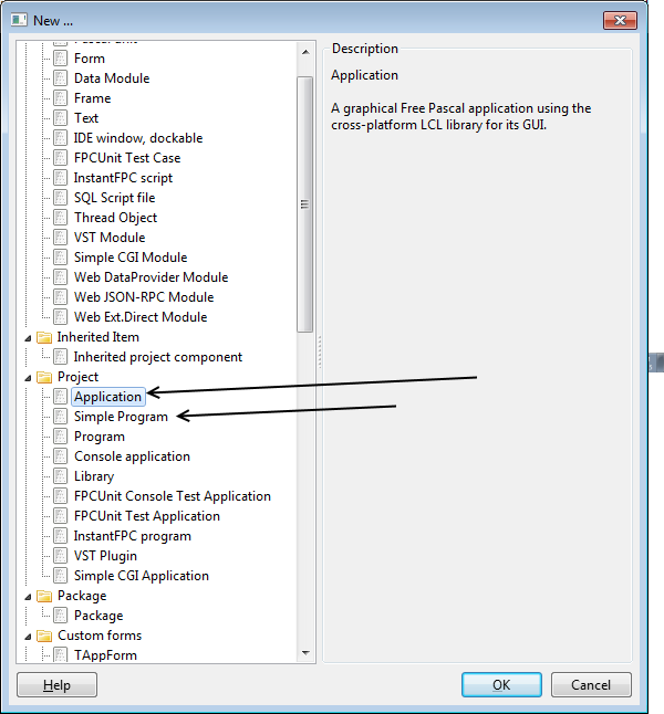 Select project type